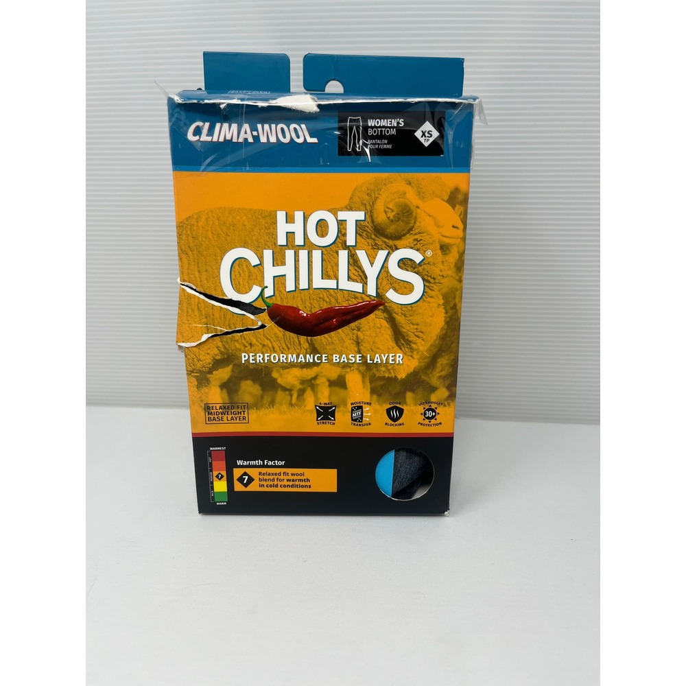 Hot Chillys Clima-Wool Merino Bottoms Grey Heath HC1110 Womens XS Base Layer NIB